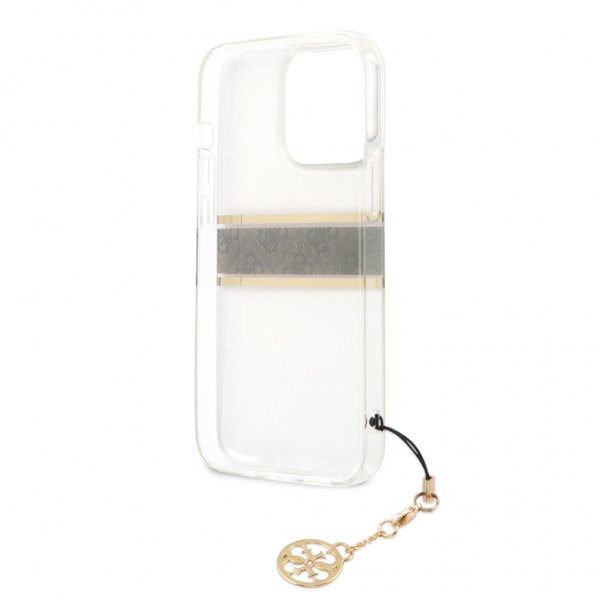 Guess iPhone 13 Pro Suojakuori Stripe Charm Ruskea