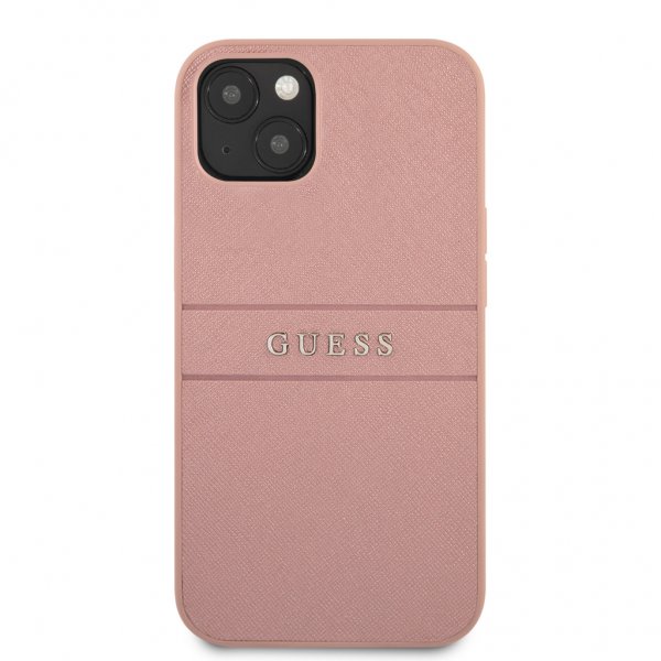 Guess iPhone 13 Kuori Hot Stamp Metal Logo Pinkki