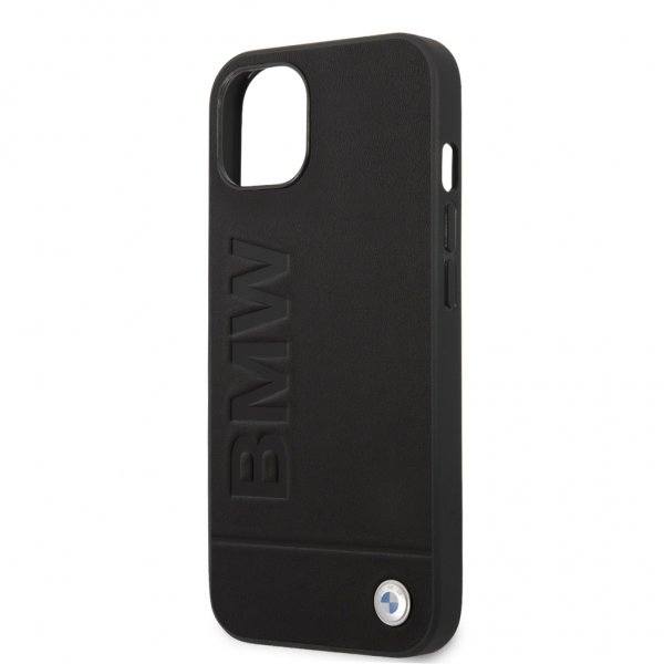 BMW iPhone 13 Kuori Hot Stamp Metal Logo Musta