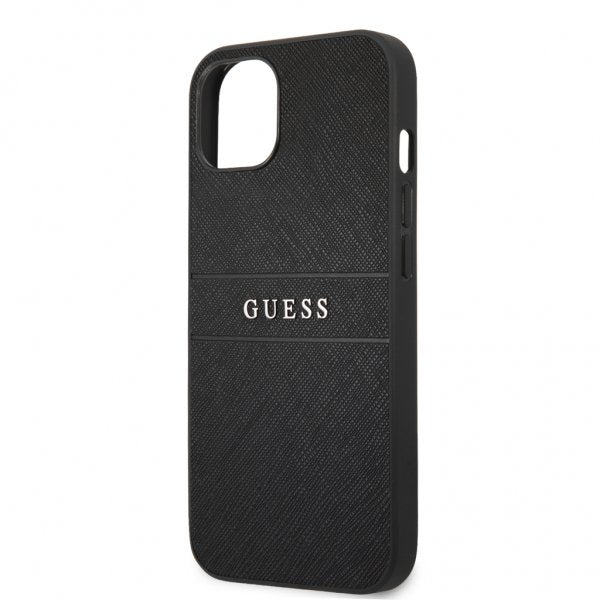 Guess iPhone 13 Kuori Hot Stamp Metal Logo Musta