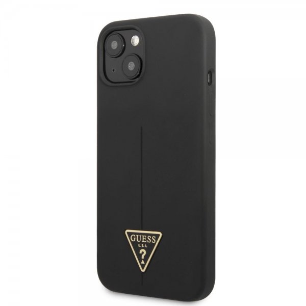 Guess iPhone 13 Kuori Metal Triangle Musta