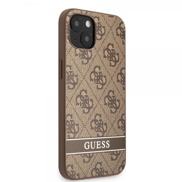 Guess iPhone 13 Kuoret Printed Stripe Bottom, ruskea