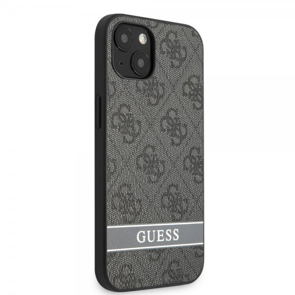 Guess iPhone 13 Kuoret Printed Stripe Bottom Harmaa
