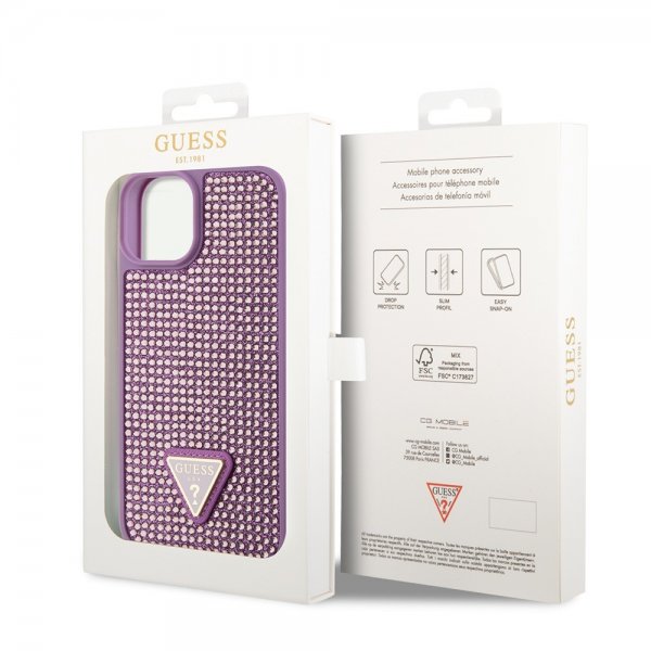 Guess iPhone 13 Kuori Rhinestone Violetti