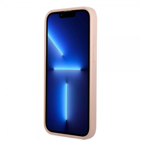 Guess iPhone 13 -kuori Saffiano Double Cardslot, ruusukulta