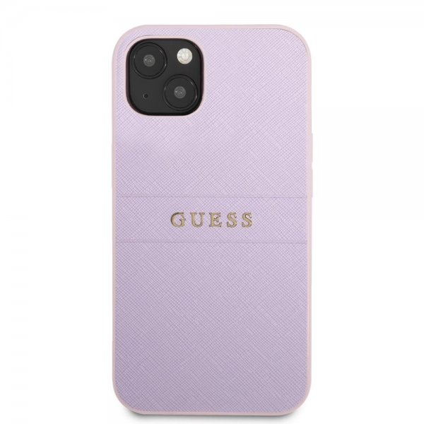 Guess iPhone 13 Saffiano Metal Logo Lila -suojakuori