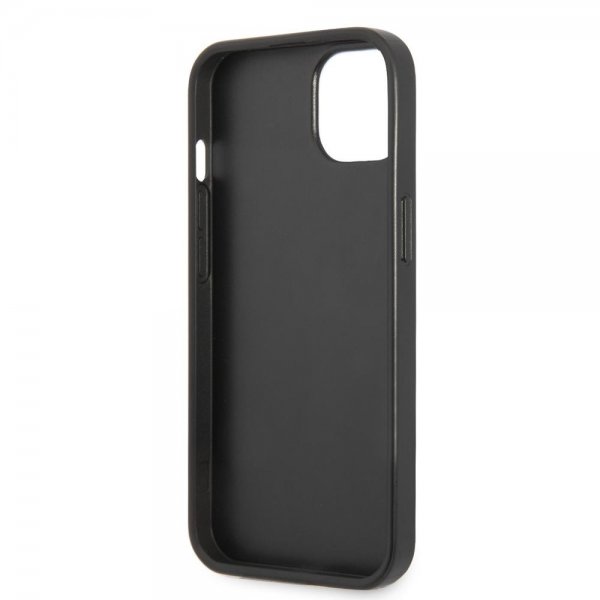 Guess iPhone 13 Suojakuori Saffiano Metal Triangle Musta