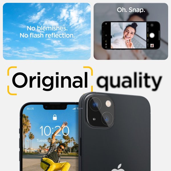 Spigen iPhone 14/iPhone 14 Plus Kamerasuojalasi.tR Optik, 2 kpl, musta