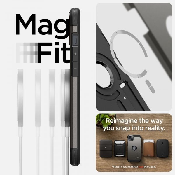 Spigen iPhone 14 Plus -kuori Tough Armor MagFit Gunmetal