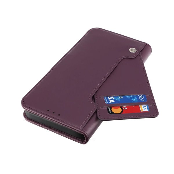 Rvelon iPhone 14 -kotelo, taitettava korttitasku, violetti