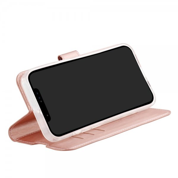 Vivanco iPhone 14 Plus -suojakotelo, Classic Wallet, ruusukulta