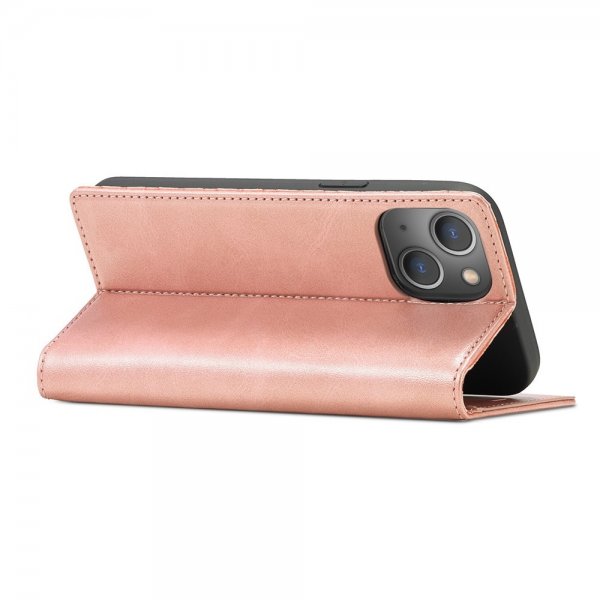 Lc.Imeeke iPhone 14 Plus Korttipaikallinen Flip-suojakotelo Ruusukulta