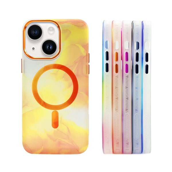 iPhone 14 Plus Kuori Kuvio Abstrakti Oranssi