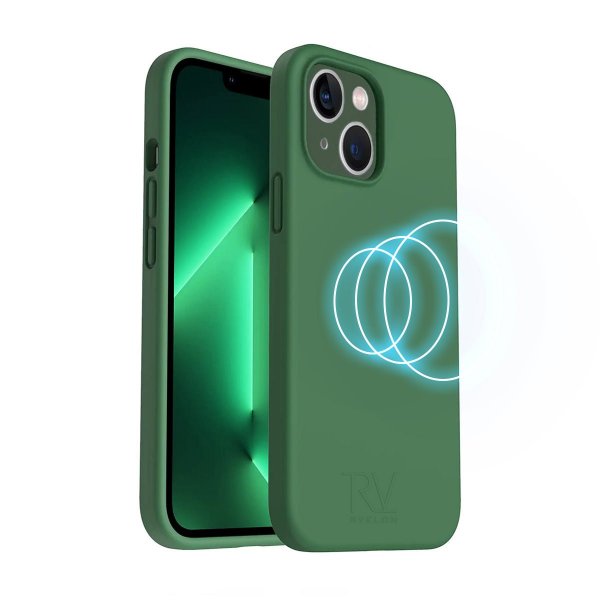 Rvelon iPhone 14 Plus -silikonikuori MagSafella, vihreä