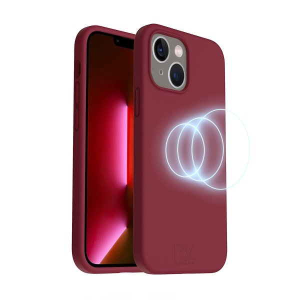 Rvelon iPhone 14 Plus Silikonisuojakuori MagSafella, Punainen