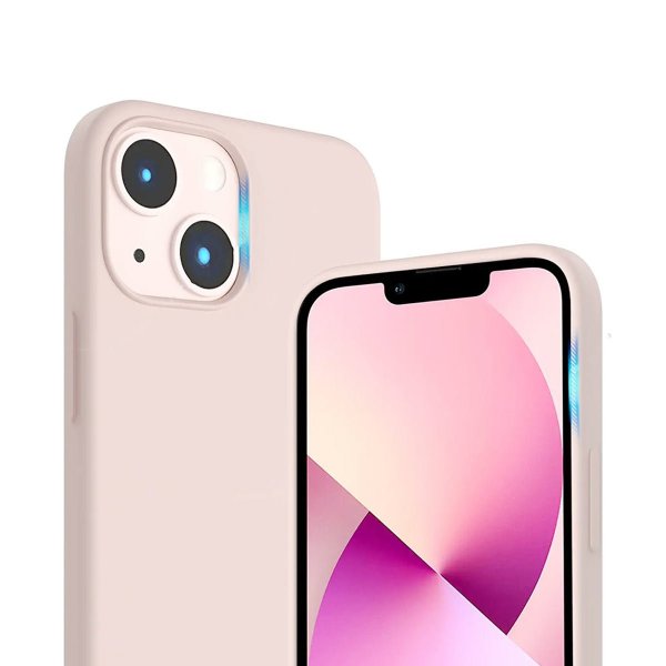 Rvelon iPhone 14 Plus -silikonikotelo hiekanvaaleanpunainen