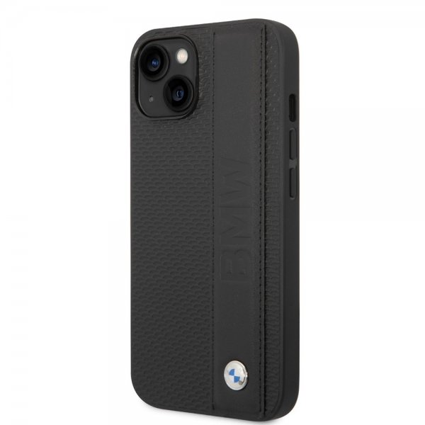 BMW iPhone 14 Plus -kuori Big Logo Stripe, musta
