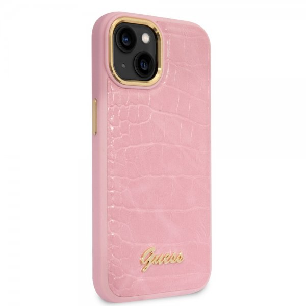 Guess iPhone 14 Plus Suojakuori Croco Pink
