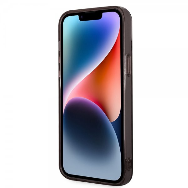 Karl Lagerfeld iPhone 14 Plus -suojakuori Karl & Choupette Gradient Musta