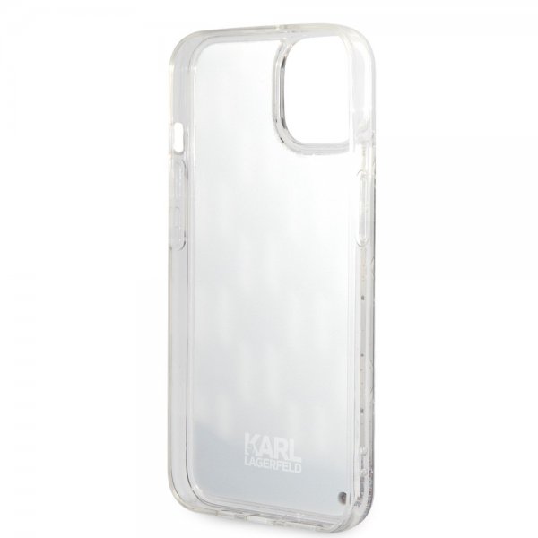 Karl Lagerfeld iPhone 14 Plus -suojakuori, Liquid Glitter Monogram, musta