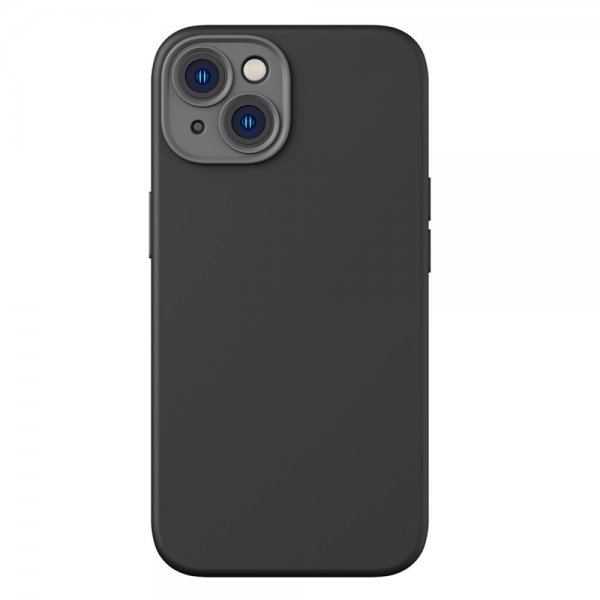 Baseus iPhone 14 Plus -kuori, Liquid Silica Gel MagSafe, musta