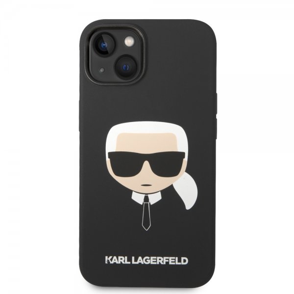 Karl Lagerfeld iPhone 14 Plus -kuori Liquid Silicone Karl MagSafe Musta