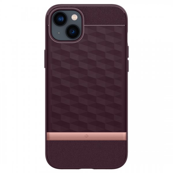 Caseology iPhone 14 Plus -suojakuori Parallax Mag Burgundy Bean