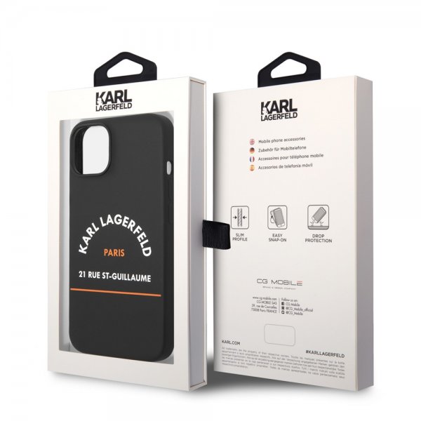 Karl Lagerfeld iPhone 14 Plus Suojakuori Rue St Guillaume Musta