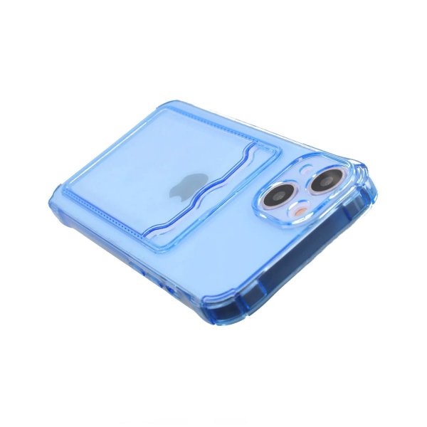 iPhone 14 Plus -kuoret korttipidikkeellä, iskunkestävä, sininen