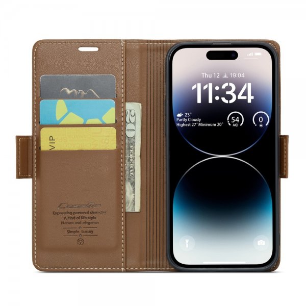 CaseMe iPhone 14 Pro -suojakuori 023 Series Ruskea