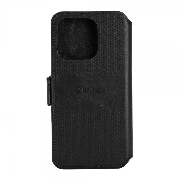 Krusell iPhone 14 Pro Max Leather PhoneWallet, musta