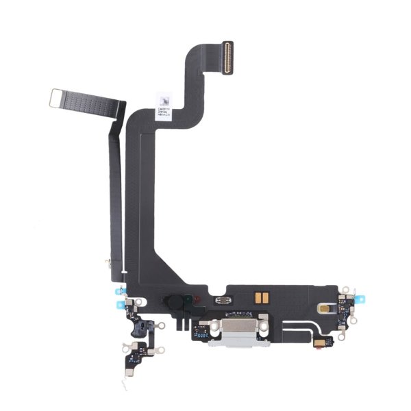 iPhone 14 Pro Max -latausliitin joustokaapelilla, alkuperäinen - valkoinen