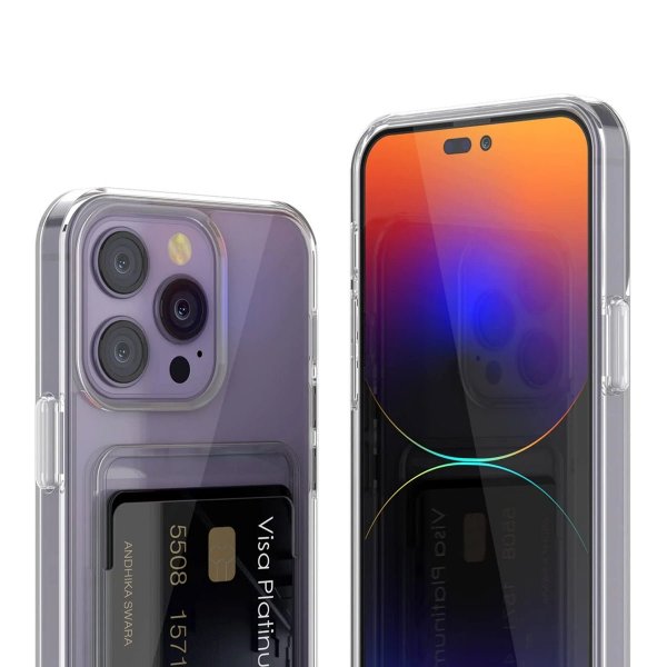 Rvelon iPhone 14 Pro Max Kuoret Korttiteline Läpinäkyvä