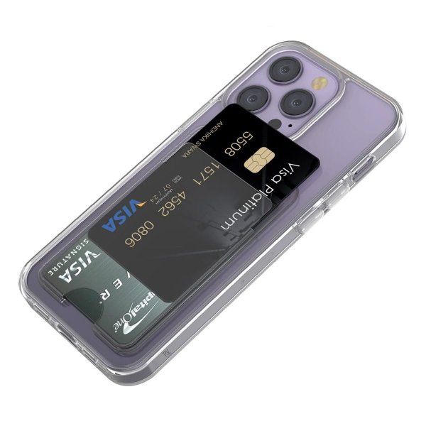 Rvelon iPhone 14 Pro Max Kuoret Korttiteline Läpinäkyvä