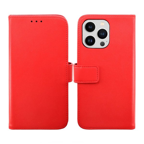 Rvelon iPhone 14 Pro Max Kotelo Aitoa Nahkaa Punainen
