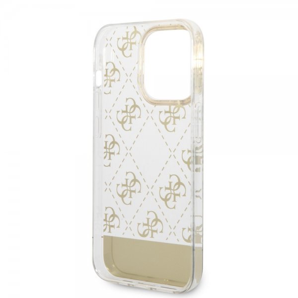 Guess iPhone 14 Pro Max -kuoret Bottom Stripe Script Logo, kulta