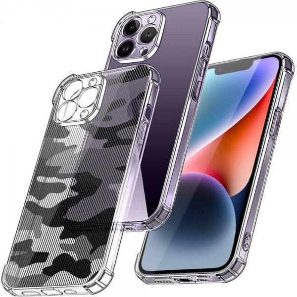 iPhone 14 Pro Max Suojakuori Maastokuvio Musta