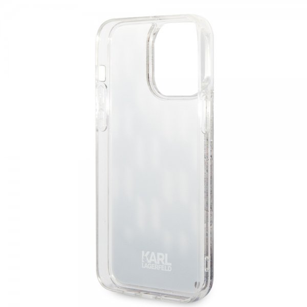 Karl Lagerfeld iPhone 14 Pro Max Kuori Liquid Glitter Monogram Musta