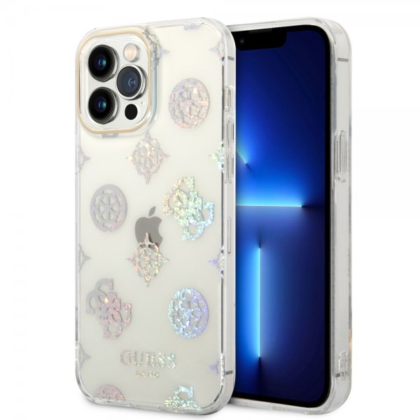 Guess iPhone 14 Pro Max Kuori Peony Glitter Valkoinen