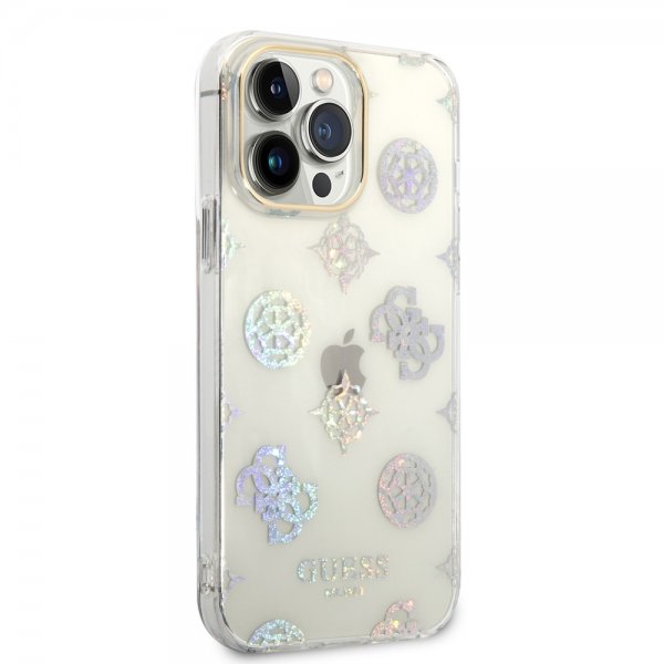 Guess iPhone 14 Pro Max Kuori Peony Glitter Valkoinen
