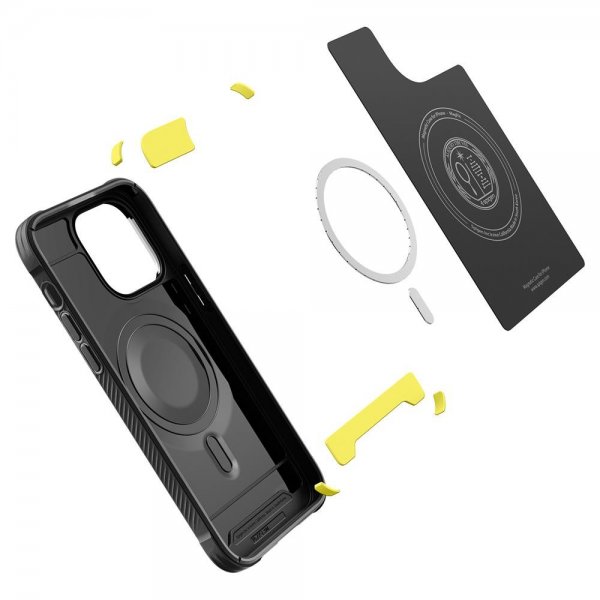 Spigen iPhone 14 Pro Max Suojakuori Rugged Armor MagFit Matte Black