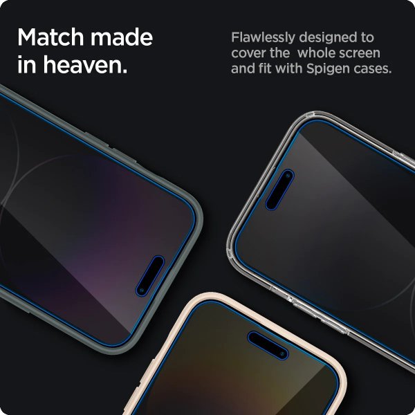 Spigen iPhone 14 Pro Max Näytönsuoja GLAS.tR EZ Fit Privacy 2-pakkaus