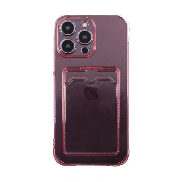iPhone 14 Pro Max Kuori Korttikotelolla Iskunvaimentava Pinkki