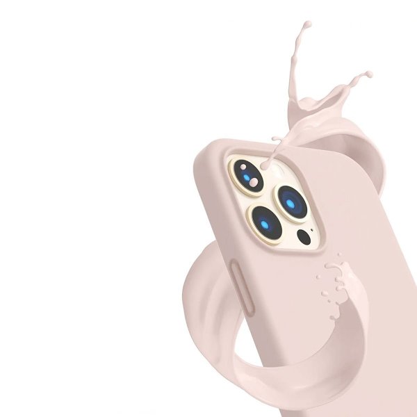 Rvelon iPhone 14 Pro Kuori Silikoni MagSafe Hiekkaruusu