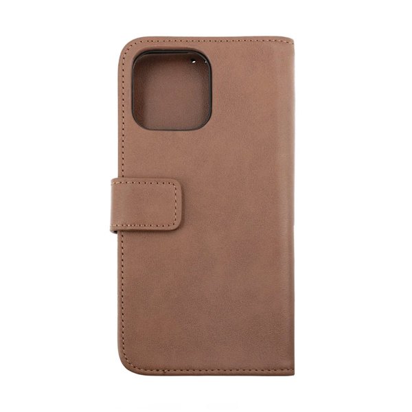 Rvelon iPhone 14 Pro -kotelo, aitoa nahkaa, korttipaikka, ruskea