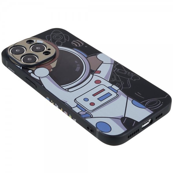 iPhone 14 Pro -kuoret Astronautti Musta Harmaa