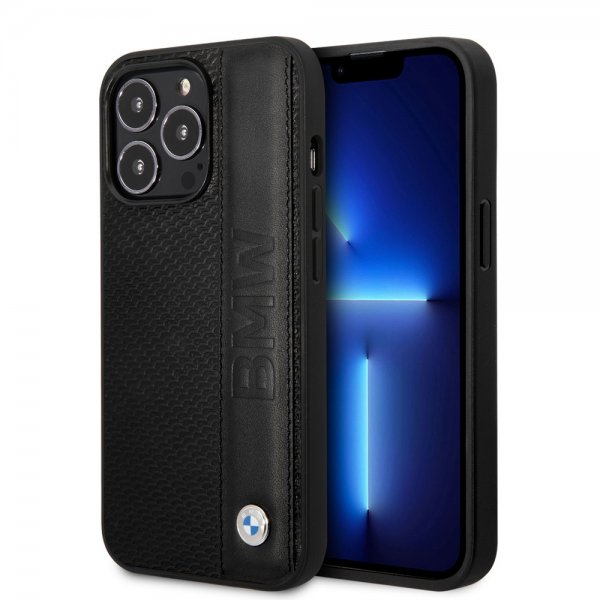 BMW iPhone 14 Pro Kuoret Big Logo Stripe Musta