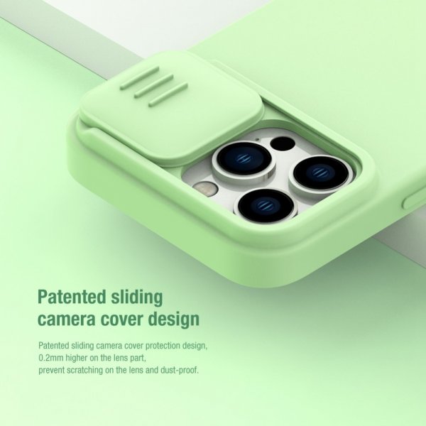 Nillkin iPhone 14 Pro -suojakuori CamShield Silky MagSafe, vihreä