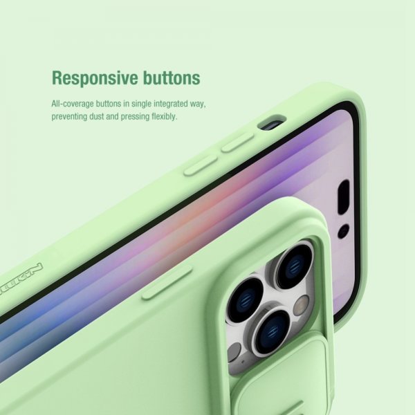 Nillkin iPhone 14 Pro -suojakuori CamShield Silky MagSafe, vihreä