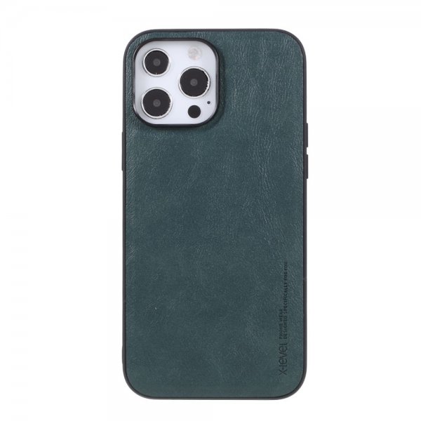 X-Level iPhone 14 Pro Kuori Nahkakuvio Vihreä